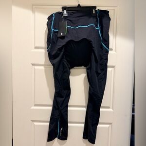 NWT Beleroy Black Ladies Bicycle / Cycling Pants with Blue Accents Size 3X
